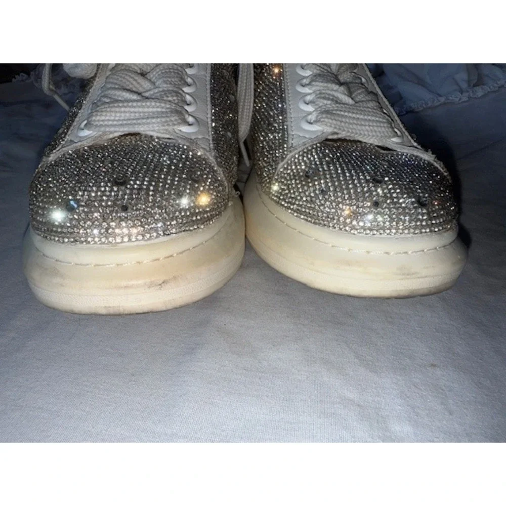 Steve Madden Glimmer-R Rhinestone Sneakers Platform Shoes Size 9M Sparkly - Picture 8 of 10